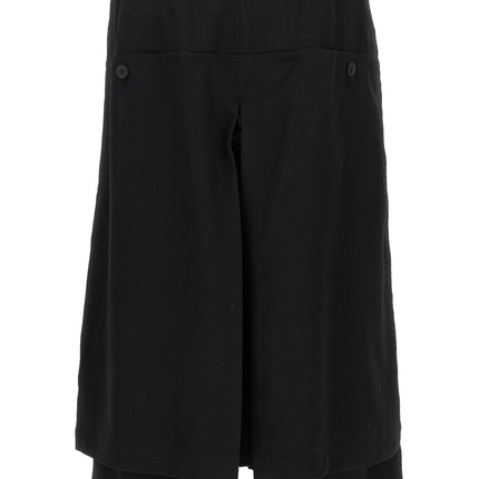 Yohji Yamamoto Black Wool Knee Length