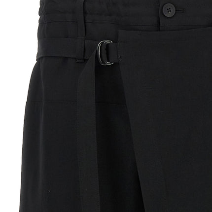 Yohji Yamamoto Black Wool Knee Length