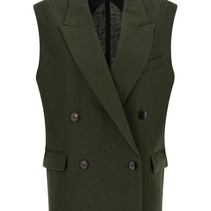 Max Mara Bicolor Linen Sleeveless Jacket