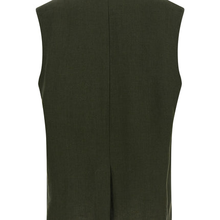 Max Mara Bicolor Linen Sleeveless Jacket