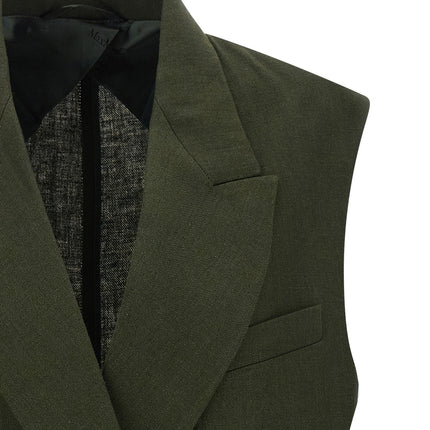 Max Mara Bicolor Linen Sleeveless Jacket
