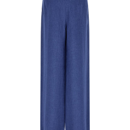 Max Mara Blue Linen Casual Pants