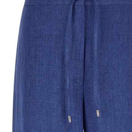 Max Mara Blue Linen Casual Pants