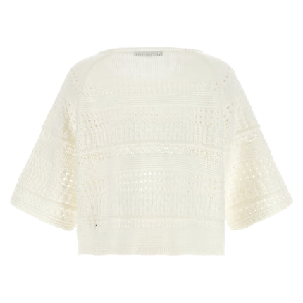 Max Mara White Cotton Cardigan