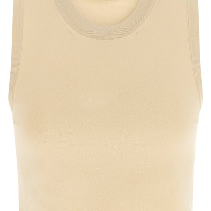 Max Mara Beige Viscose Sleeveles T-Shirt