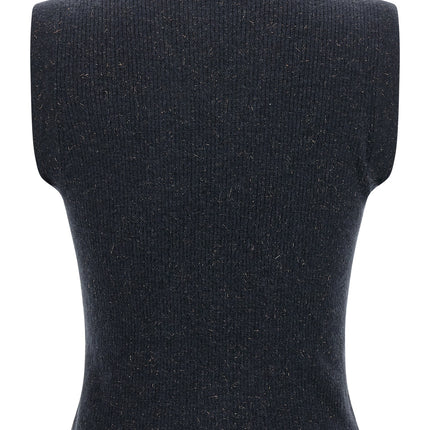 Brunello Cucinelli Blue Cashmere Sleeveless Jacket