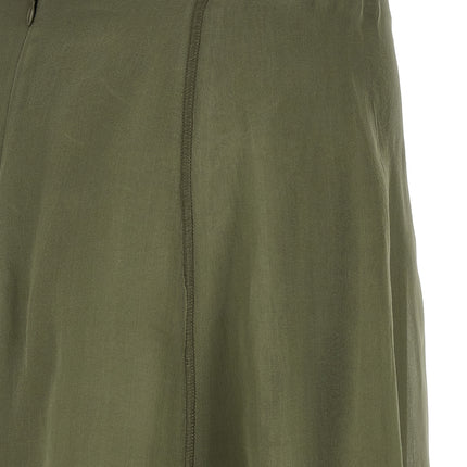 Brunello Cucinelli Bicolor Silk Midi Skirt