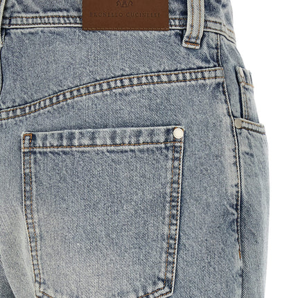 Brunello Cucinelli Blue Cotton Tapered Jeans