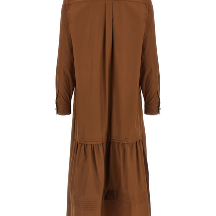Max Mara Brown Cotton Long Dress
