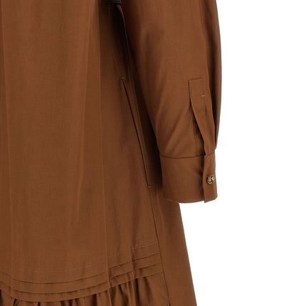 Max Mara Brown Cotton Long Dress