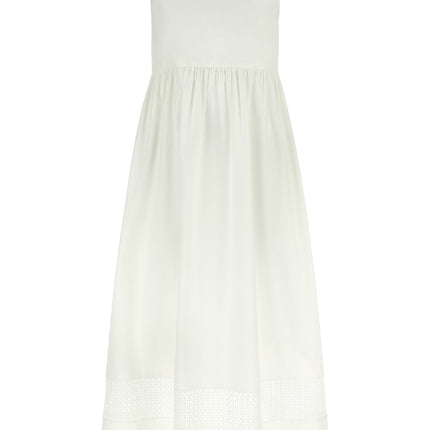 Max Mara White Cotton Long Dress