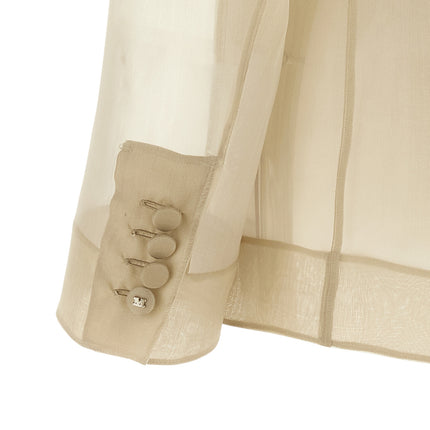 Max Mara Beige Silk Blazer
