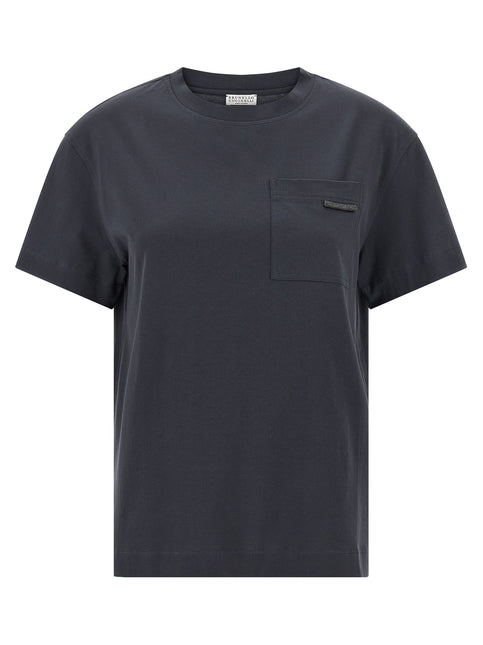 Brunello Cucinelli Blue Cotton T-Shirt