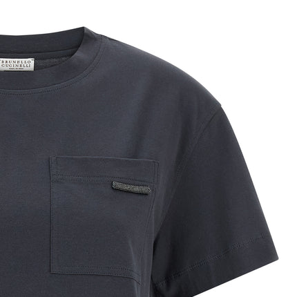 Brunello Cucinelli Blue Cotton T-Shirt