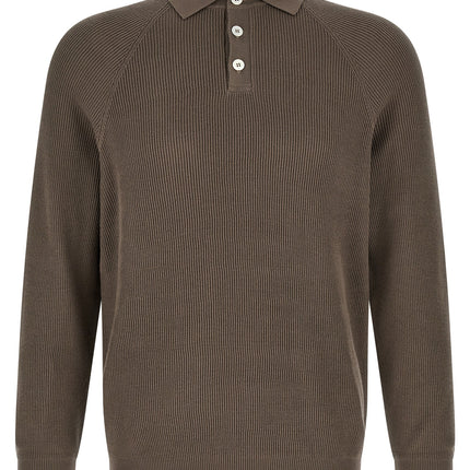 Brunello Cucinelli Brown Cotton Polo Shirt