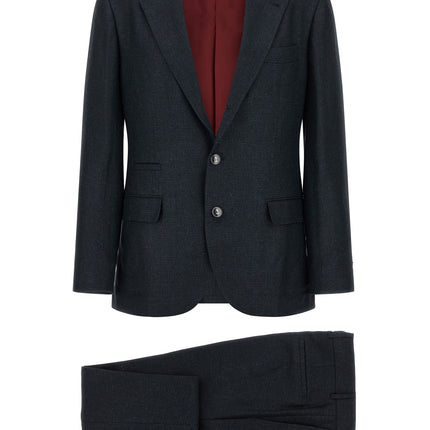Brunello Cucinelli Blue Silk Two-Piece Suit