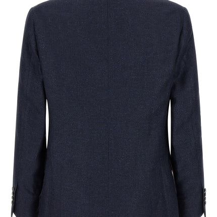 Brunello Cucinelli Blue Silk Two-Piece Suit