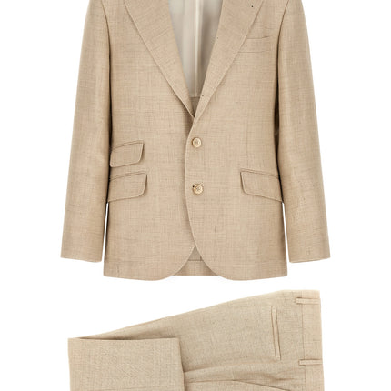 Brunello Cucinelli Beige Silk Two-Piece Suit
