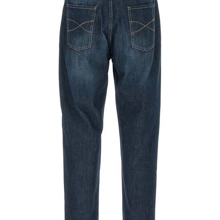 Brunello Cucinelli Blue Cotton Straight-Leg Jeans