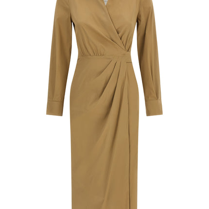 Max Mara Beige Cotton Midi Dress