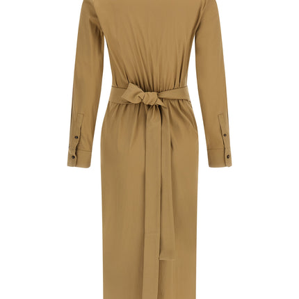 Max Mara Beige Cotton Midi Dress