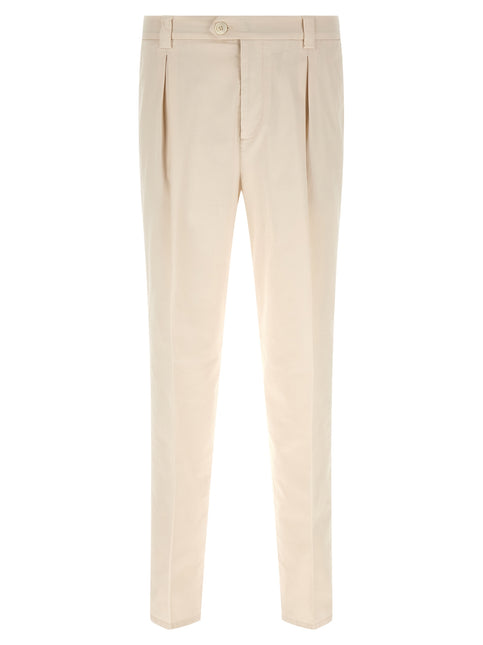 Brunello Cucinelli White Cotton Casual Pants