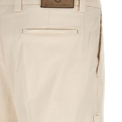 Brunello Cucinelli White Cotton Casual Pants