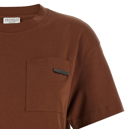 Brunello Cucinelli Brown Cotton T-Shirt
