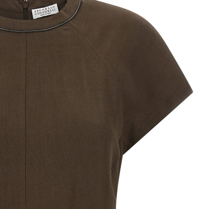 Brunello Cucinelli Brown Viscose Short Dress