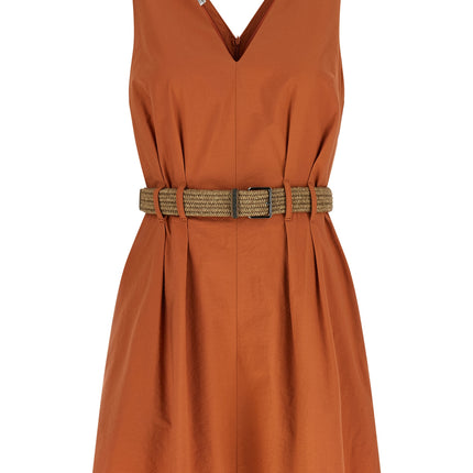 Brunello Cucinelli Orange Cotton Short Dress