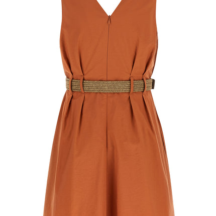 Brunello Cucinelli Orange Cotton Short Dress
