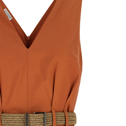 Brunello Cucinelli Orange Cotton Short Dress