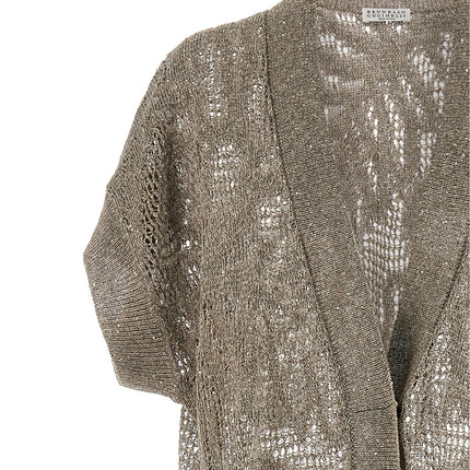 Brunello Cucinelli Brown Linen Cardigan