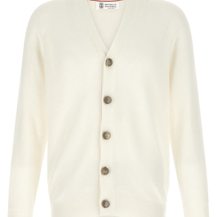 Brunello Cucinelli White Cotton Cardigan