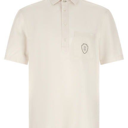 Brunello Cucinelli White Virgin Wool Polo Shirt