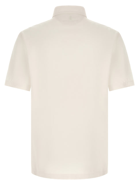 Brunello Cucinelli White Virgin Wool Polo Shirt