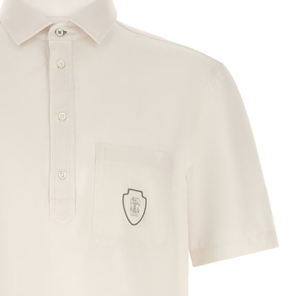 Brunello Cucinelli White Virgin Wool Polo Shirt