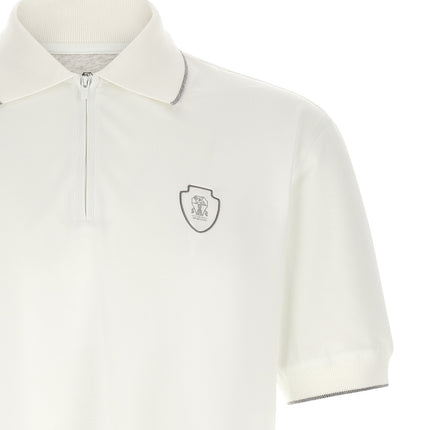 Brunello Cucinelli White Polyamide Polo Shirt
