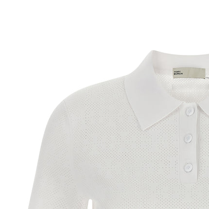Tory Burch White Viscose Polo Shirt