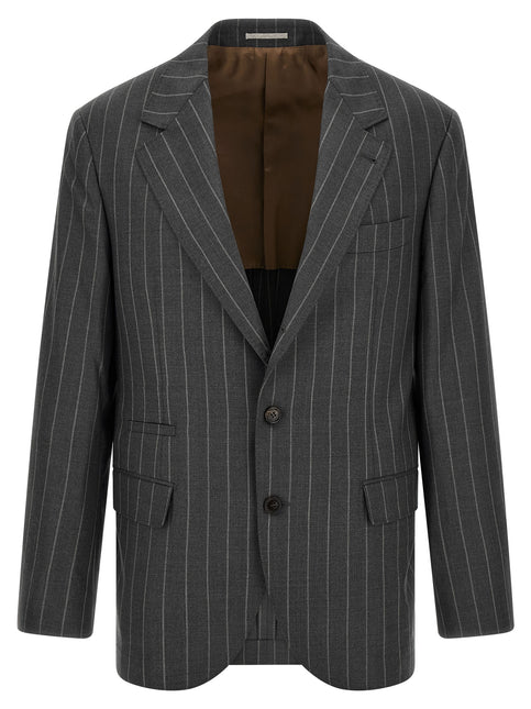 Brunello Cucinelli Gray Virgin Wool Blazer