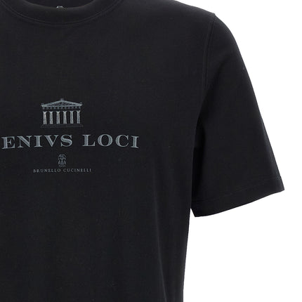 Brunello Cucinelli Black Cotton T-Shirt