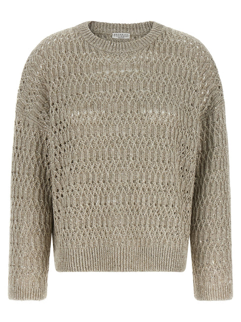 Brunello Cucinelli Beige Linen Cardigan Brunello Cucinelli