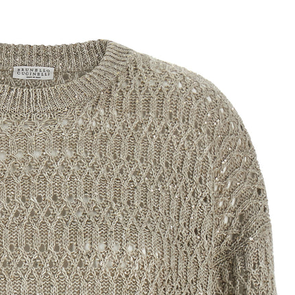 Brunello Cucinelli Beige Linen Cardigan
