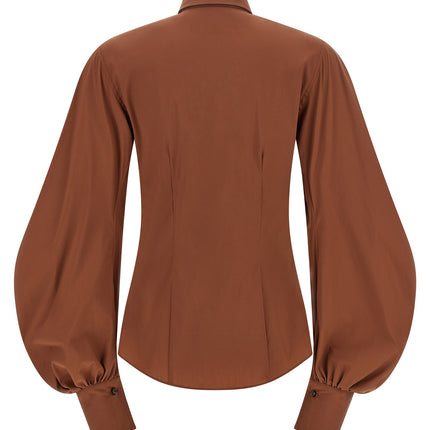 Brunello Cucinelli Brown Cotton Blouse