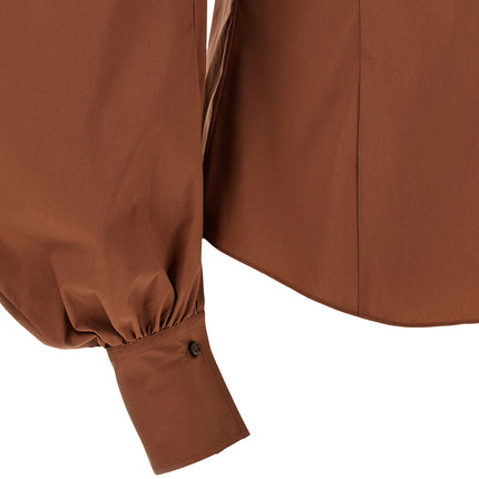 Brunello Cucinelli Brown Cotton Blouse