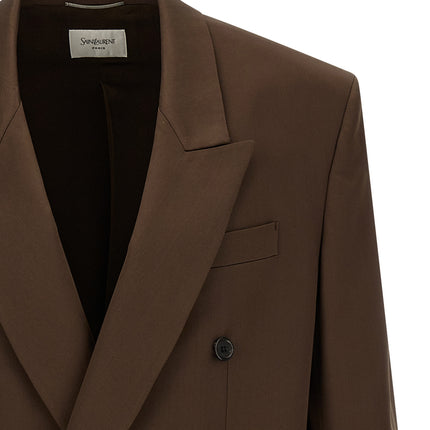 Saint Laurent Brown Silk Blazer