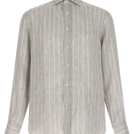 Brunello Cucinelli Gray Linen Blouse