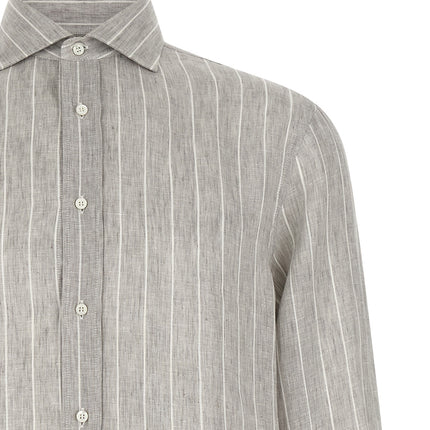 Brunello Cucinelli Gray Linen Blouse