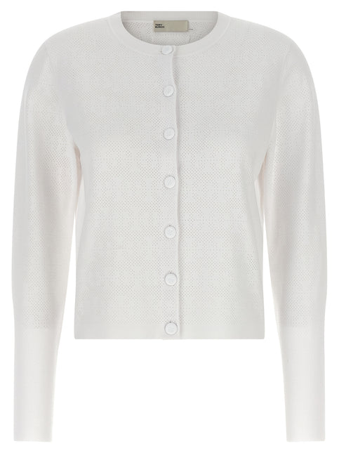 Tory Burch White Viscose Cardigan