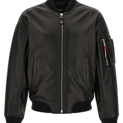 Dsquared² Black Leather Leather Jacket